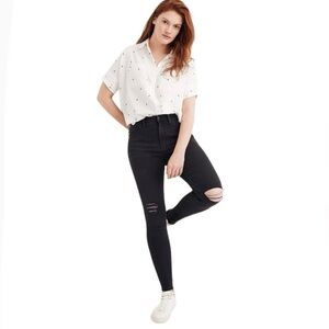 Madewell Black 9” Mid rise Skinny Jeans grunge